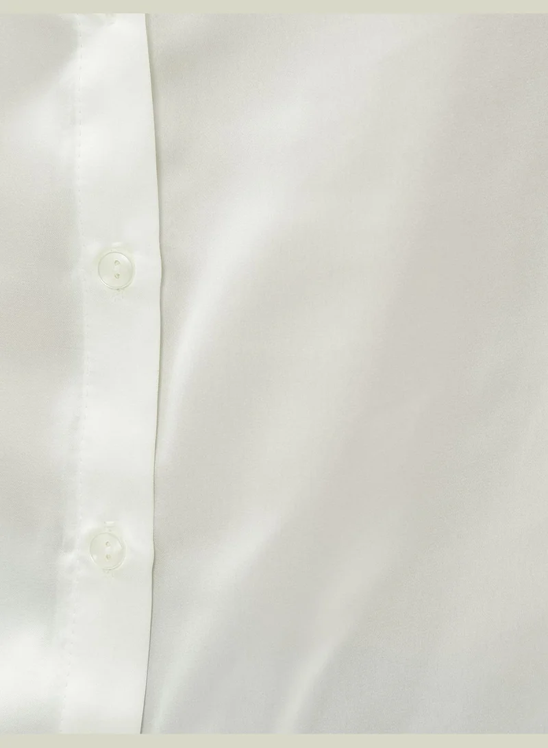 KOTON Long Sleeve Button Satin Shirt