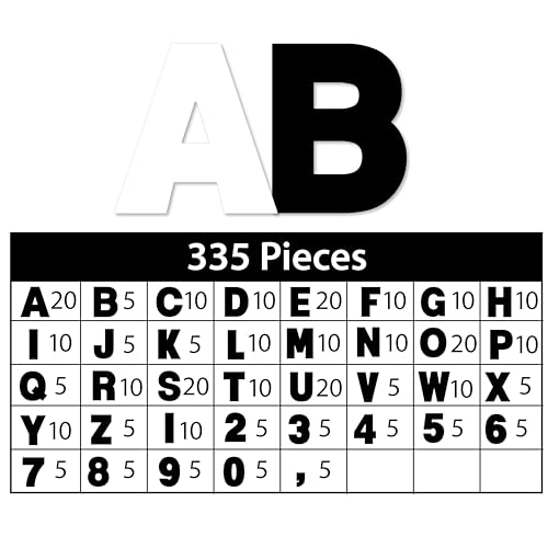 ArtSkills Poster Letters 2.5” Paper Letters for Poster Board Projects, Classroom Bulletin Boards, Sign Making Supplies, Black & White, 335 Pieces - Image 2