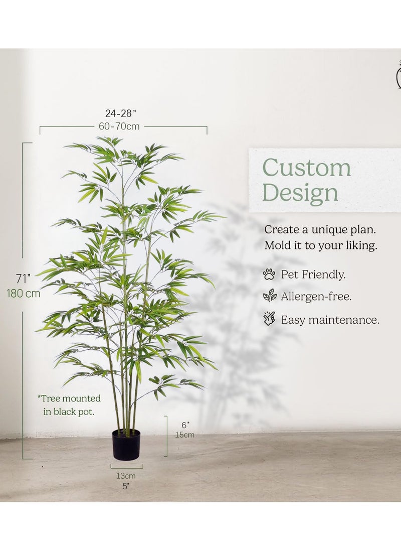 Generic 180CM Artificial Trees Fake Bamboo Plant In Black Pot Plant Potted Artificial Bamboo Tree For Indoor Home Décor For Office Kitchen Counter Top Indoor Decor Garden Lawn  - Image 3