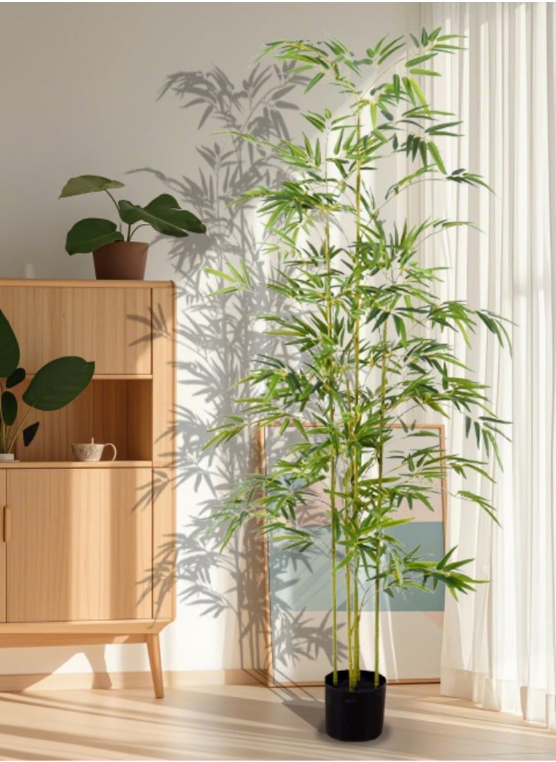 Generic 180CM Artificial Trees Fake Bamboo Plant In Black Pot Plant Potted Artificial Bamboo Tree For Indoor Home Décor For Office Kitchen Counter Top Indoor Decor Garden Lawn  - Image 5