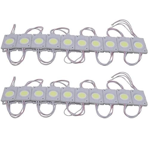 Ramanta LED Module 12V White DC 12 Volt 2.4 Watt Coin Shape Led Module Lights Lamp Bulb Multipurpose Use for Home, Temple, Bike, Car DIY Projects, Hobby Kit, Prong & Tree Decoration (20 PCs, White) - Image 1
