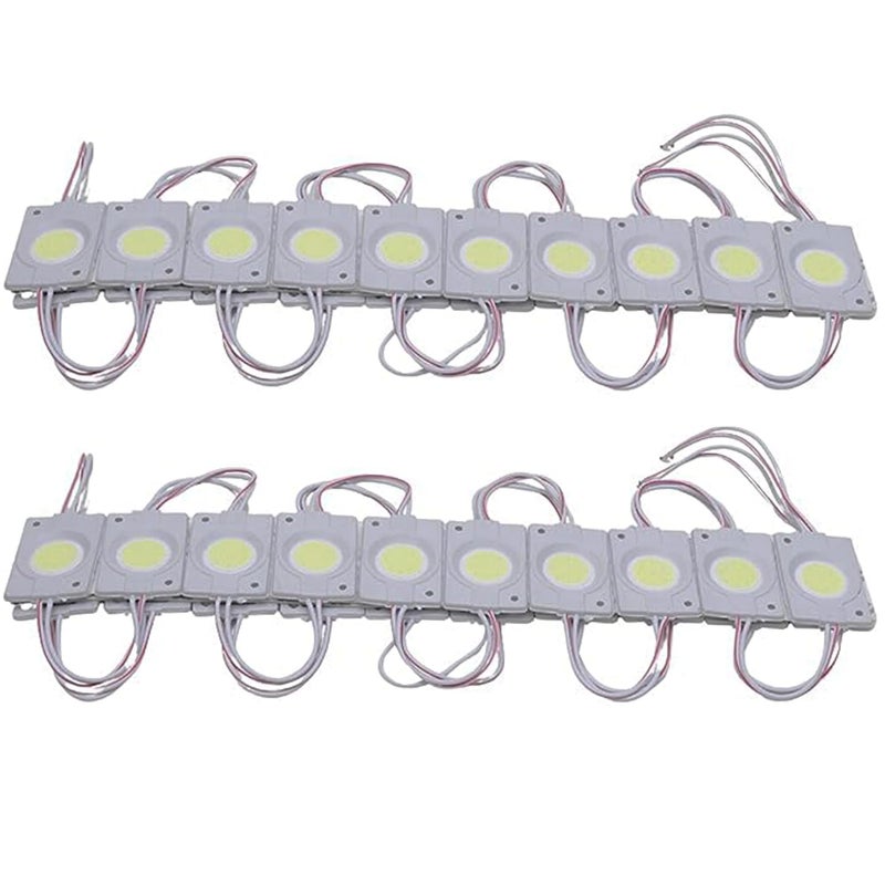 Ramanta LED Module 12V White DC 12 Volt 2.4 Watt Coin Shape Led Module Lights Lamp Bulb Multipurpose Use for Home, Temple, Bike, Car DIY Projects, Hobby Kit, Prong & Tree Decoration (20 PCs, White) - Image 2