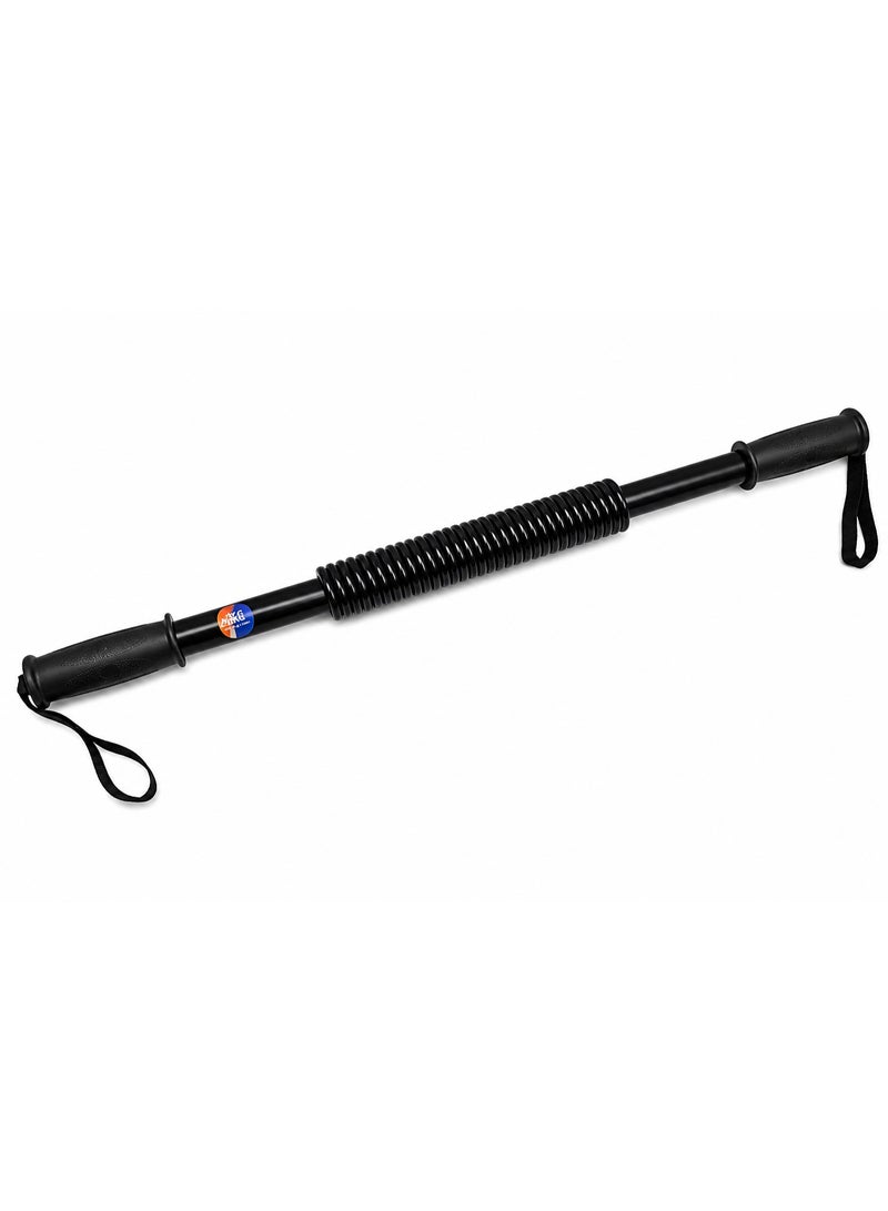 20KG Power Twister Bar Spring Chest Exerciser with Non-Slip Handles for Arm, Shoulder & Upper Body Workout – Black