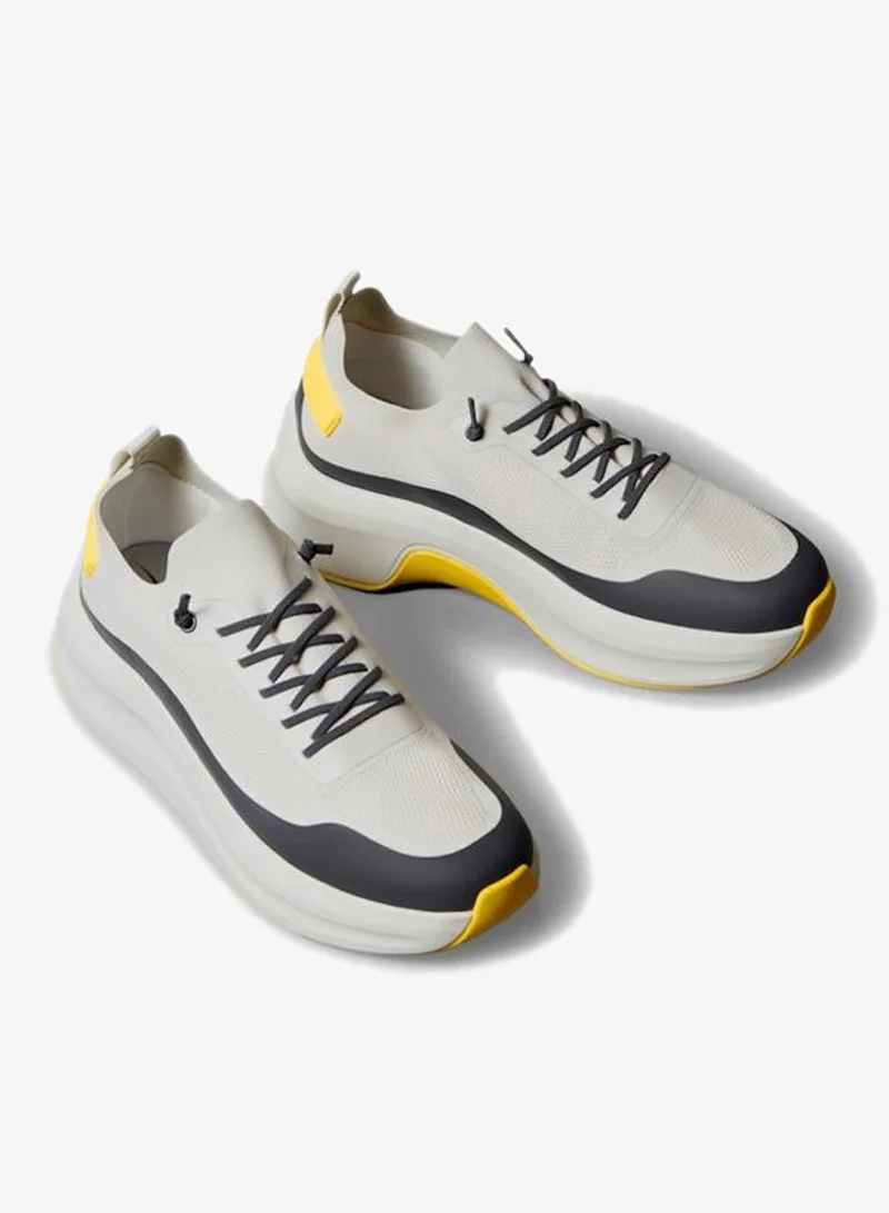 Calvin Klein Jeans Vaporous White/Coal/Buttercup Andrea Low Top Chunky Sneakers for Men | Best Price UAE