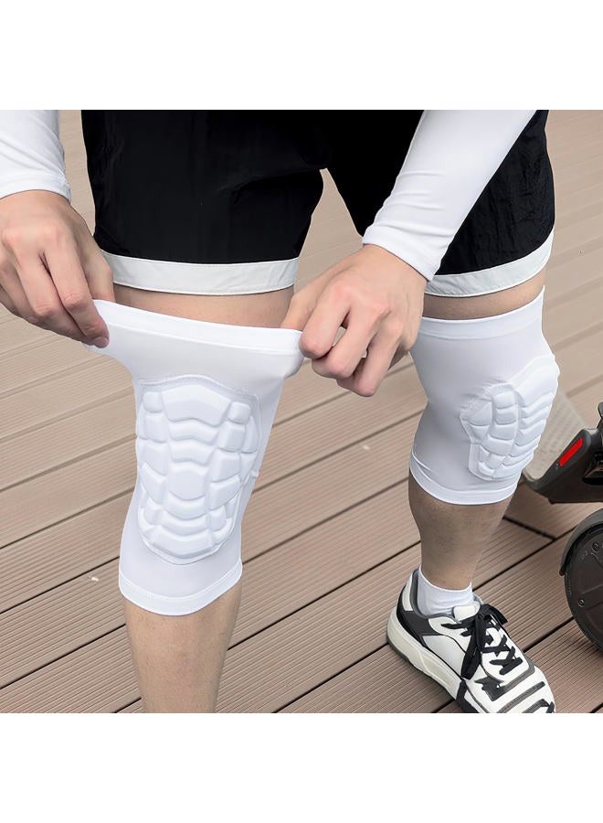 LUODITO Wrestling Knee Pads for Kids Youth Adult, Knee Compression Sleeve for Basketball Volleyball Football, 1 Pair Short Knee Pads Sleeves ((#2) White-2pcs,XSmall) - Image 5