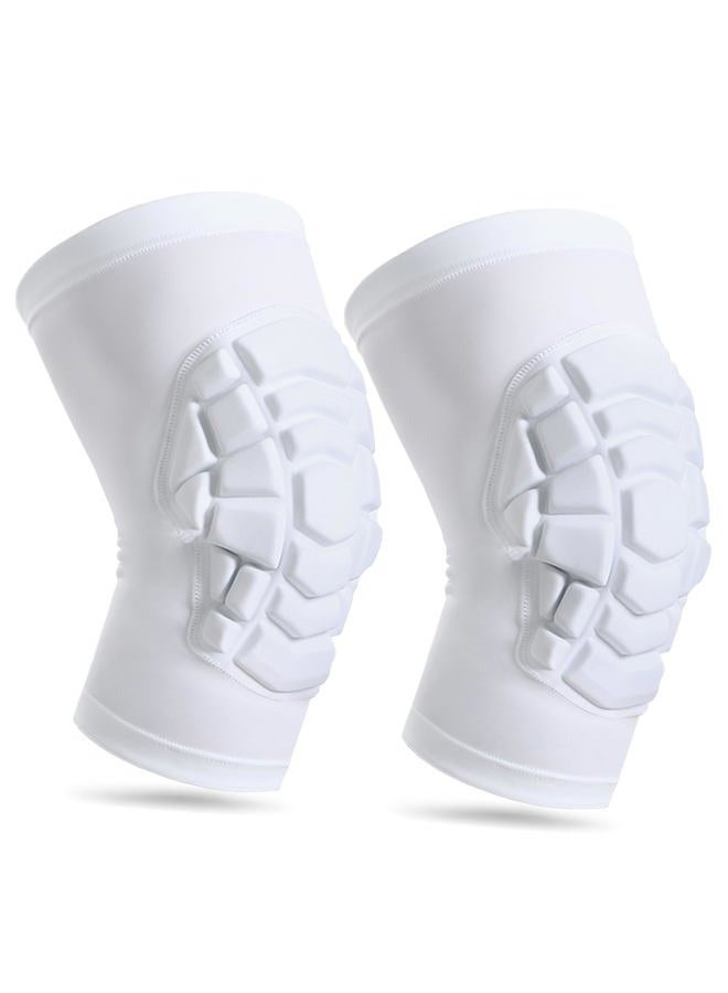 LUODITO Wrestling Knee Pads for Kids Youth Adult, Knee Compression Sleeve for Basketball Volleyball Football, 1 Pair Short Knee Pads Sleeves ((#2) White-2pcs,XSmall) - Image 1