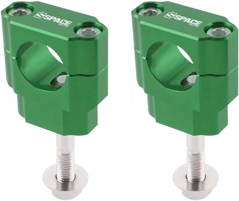 Fewfuss Universal Dirt Bike Handlebar Mounts - Motorcycle Handlebar Riser Mounting Kit 1-1/8" Green - Image 1