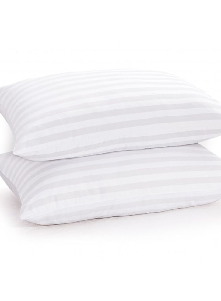 BYFT Orchard Pillow 50 x 70 Cm 300 Tc White Satin Stripe 100% MICROFIBER Set of 1  - Image 1