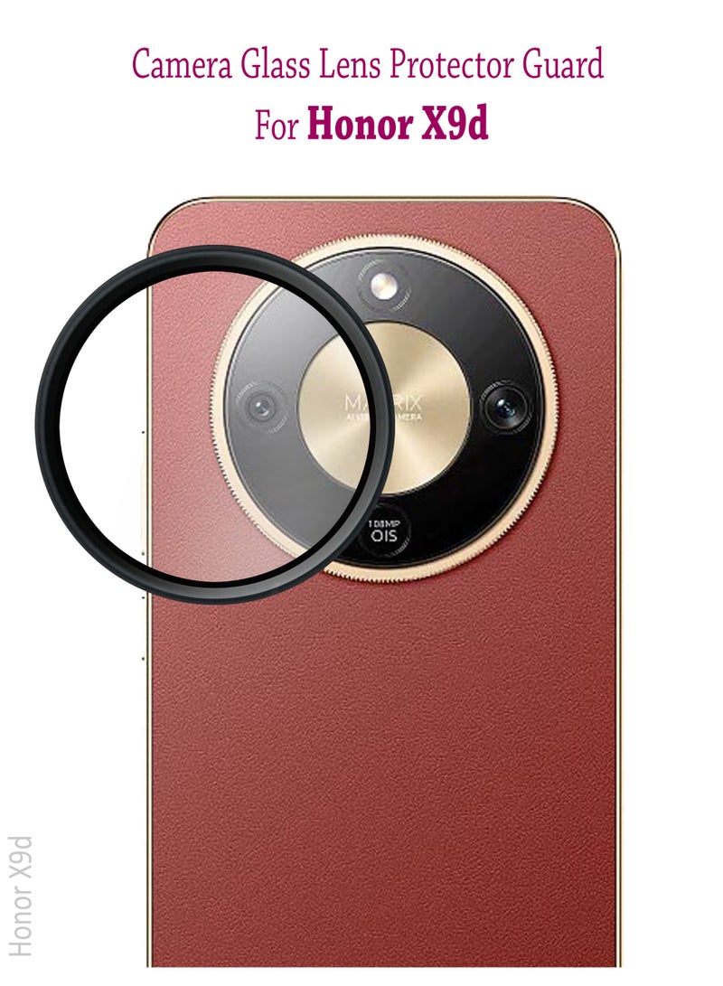 واقي عدسة كاميرا Honor X9d Ring، مقاوم للخدش، عالي الوضوح، فائق النحافة، مصنوع من زجاج مقوى 9H مع معدن سبيكة، يوفر أفضل حماية للكاميرا - أسود - Image 1