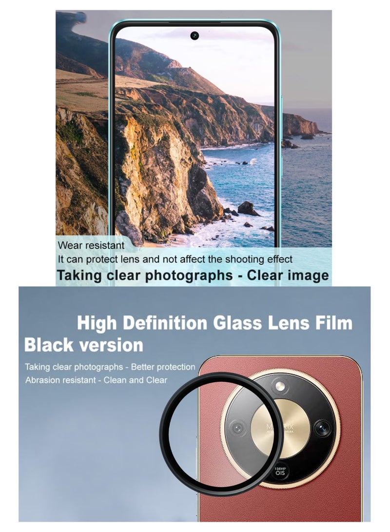واقي عدسة كاميرا Honor X9d Ring، مقاوم للخدش، عالي الوضوح، فائق النحافة، مصنوع من زجاج مقوى 9H مع معدن سبيكة، يوفر أفضل حماية للكاميرا - أسود - Image 5