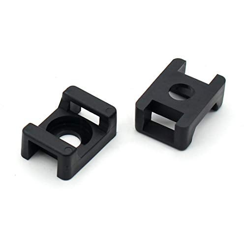 OLIREXD (100 Of Pack) Black 9mm Cable Tie Mount Base Saddle Type Mount Screw Wire Bundle Holder Base Holder Width Cable Large Size 0.75 inch - Image 5