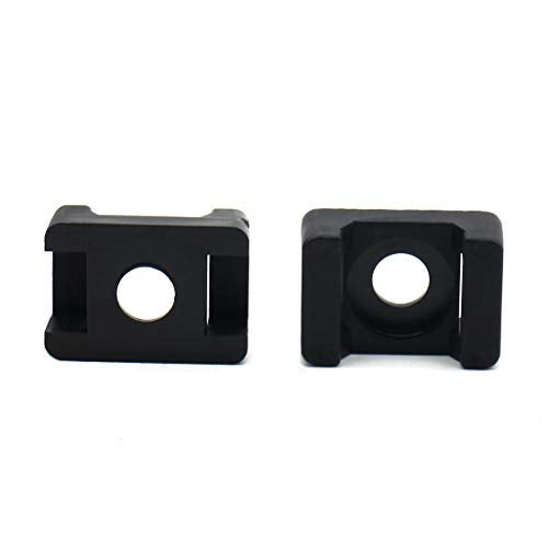 OLIREXD (100 Of Pack) Black 9mm Cable Tie Mount Base Saddle Type Mount Screw Wire Bundle Holder Base Holder Width Cable Large Size 0.75 inch - Image 4