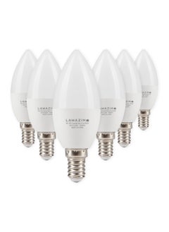LAWAZIM 5W LED Candle C37 E14 -6 Piece 6500K Daylight- Energy Saving 35W Equivalent Non-Dimmable Lightbulbs with 400 Lumens and a Lifespan of 15,000 Hours - Ideal for Chandeliers and Wall Sconces  - Image 1