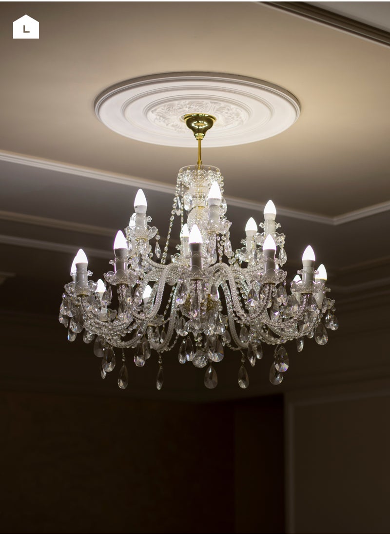 LAWAZIM - 5W LED Candle C37 E14 -6 Piece 6500K Daylight- Energy Saving 35W Equivalent Non-Dimmable Lightbulbs with 400 Lumens and a Lifespan of 15,000 Hours - Ideal for Chandeliers and Wall Sconces - Image 1