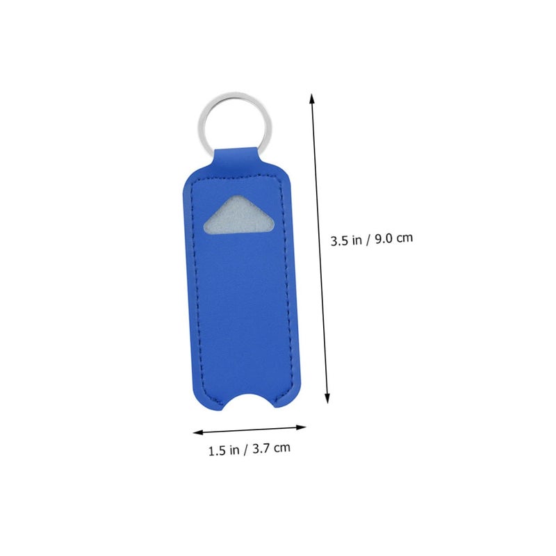 5Pcs Portable Pu Leather Lipstick Holder Keychain Pouch Set For Lip Balm Lip Gloss Storage - Image 3