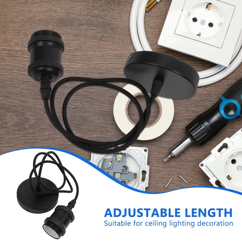 1 Sets Adjustable Pendant Vintage Light Light Light Cord Kit for Pendant Lighting Bulb Kitchen Bedroom Bars Restaurants - Image 3