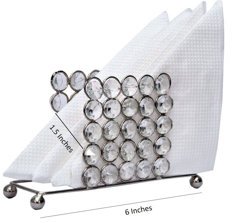 Marigold Stores Gift/Square Clear Glass Crystal Tissue Holder/Crystal Napkin Holder/Tableware Designer Decorative Beautiful - by Marigold Stores® - Image 3