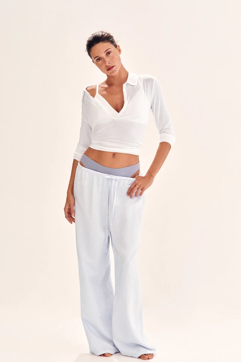 H&M Linen-blend drawstring trousers