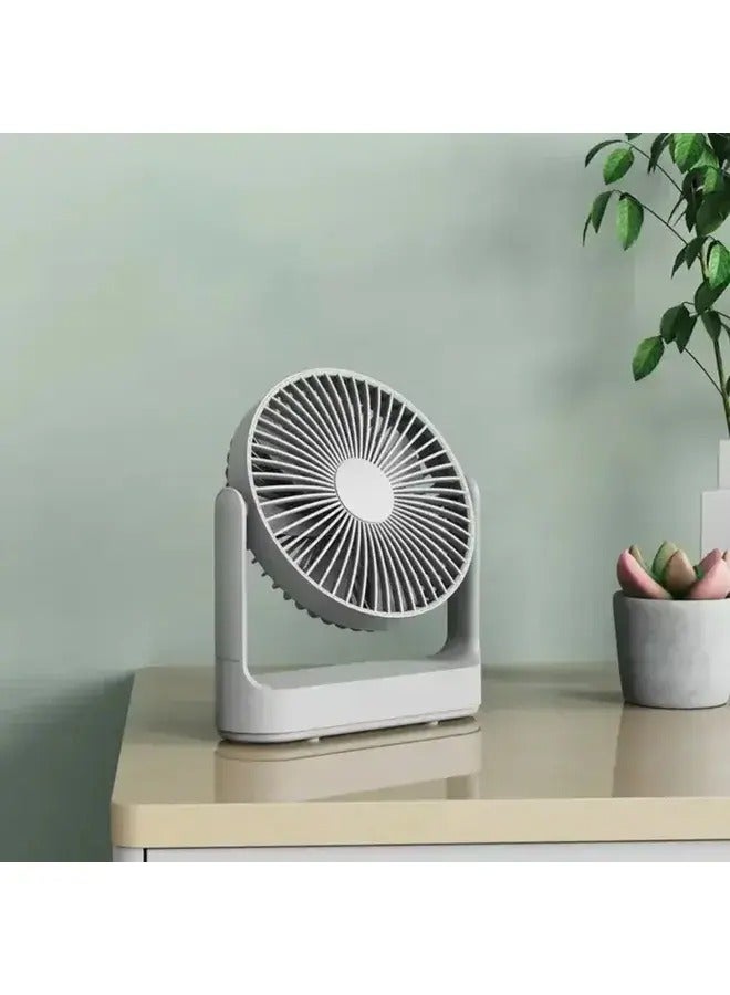 موتي مروحة سطح المكتب MOTI بأربع سرعات قابلة للتعديل وجدار الرياح والسقف، مروحة محمولة منخفضة الضوضاء باللون الأبيض - Image 3