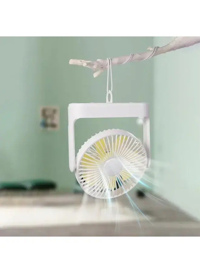 موتي مروحة سطح المكتب MOTI بأربع سرعات قابلة للتعديل وجدار الرياح والسقف، مروحة محمولة منخفضة الضوضاء باللون الأبيض - Image 5
