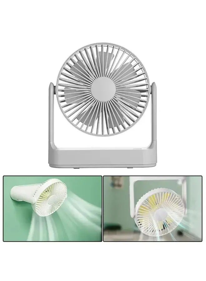 موتي مروحة سطح المكتب MOTI بأربع سرعات قابلة للتعديل وجدار الرياح والسقف، مروحة محمولة منخفضة الضوضاء باللون الأبيض - Image 4