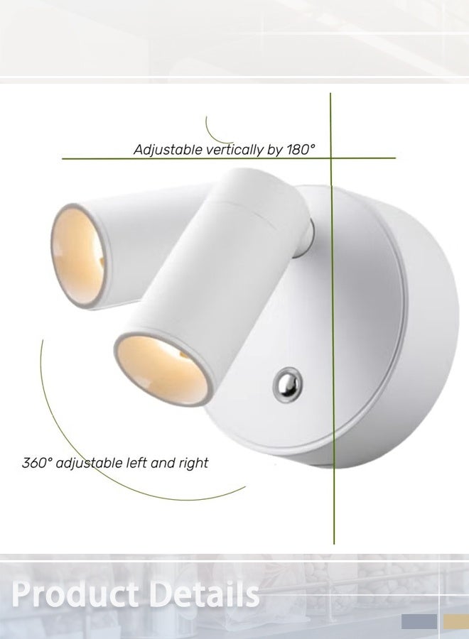 Maya Battery Operated Wall Sconces,LED Touch Control Dimmable Wireless Wall Lights,360 Rotatable Rechargeable Wall Lamp,Portable Magnetic Reading Light for Bedroom Living Room - Image 3