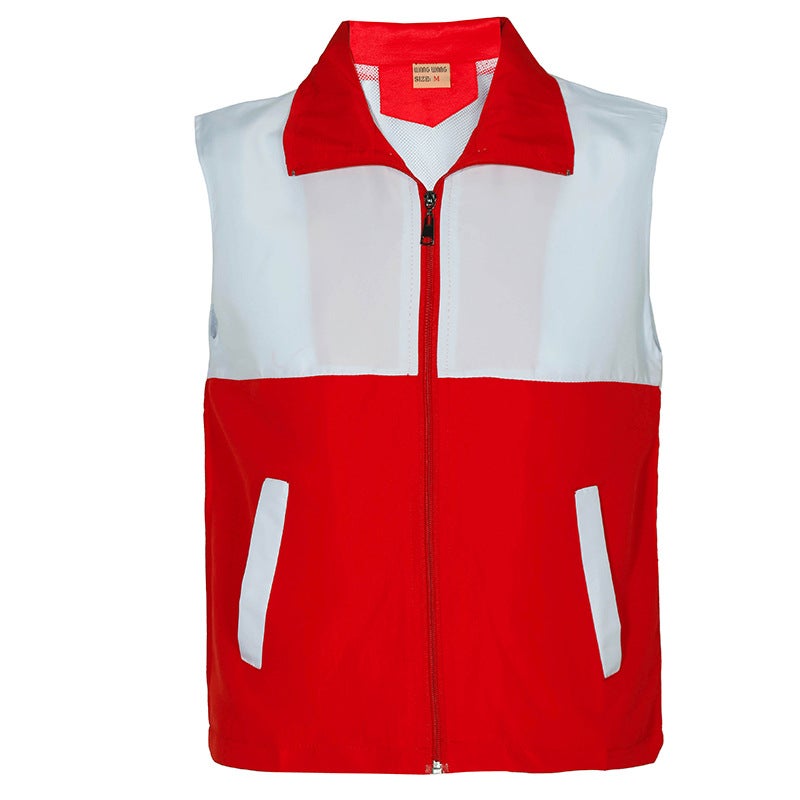 Spring and Summer Zipper Volunteer Vest Loose Elegant Commuting Comfortable Solid Color Cardigan Non-Hooded Advertising Vest Printing Red  - Image 1