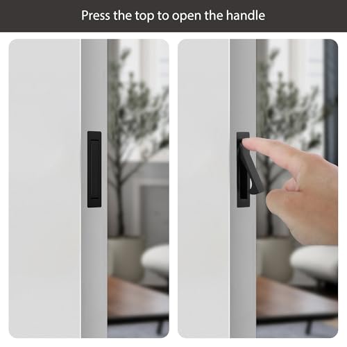 Malimali Pocket Door Pull Handle, Edge Pull, Stainless Steel Pocket Door Hardware Recessed Sliding Door Pulls Finger Flush Pull (Matte Black, 1 Pack) - Image 3
