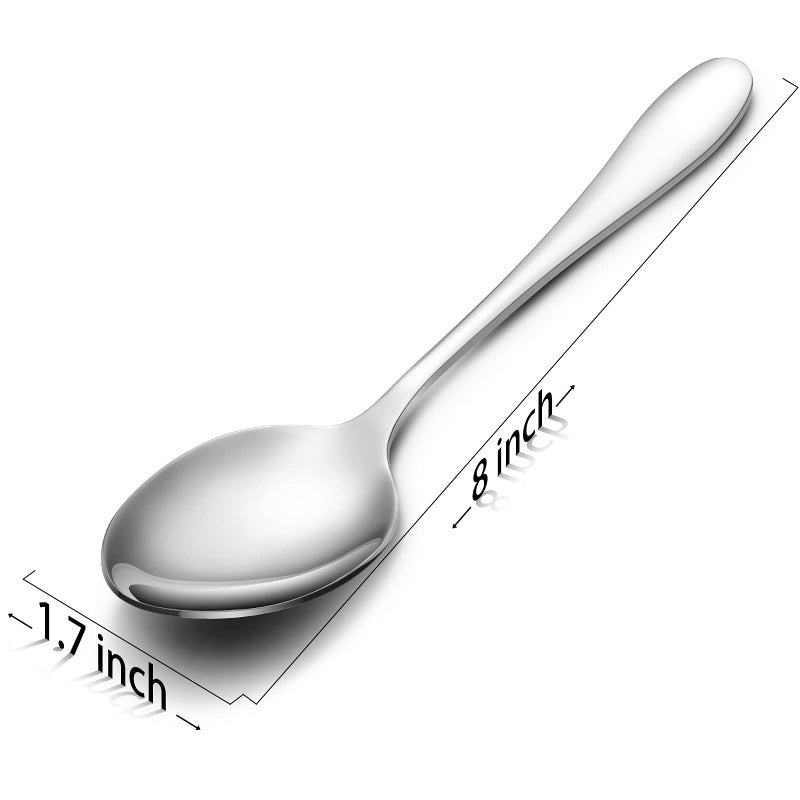 Aebeky 12-Piece Stainless Steel Dinner Spoon Large Tablespoons 8-Inches (12-Piece) - Image 2