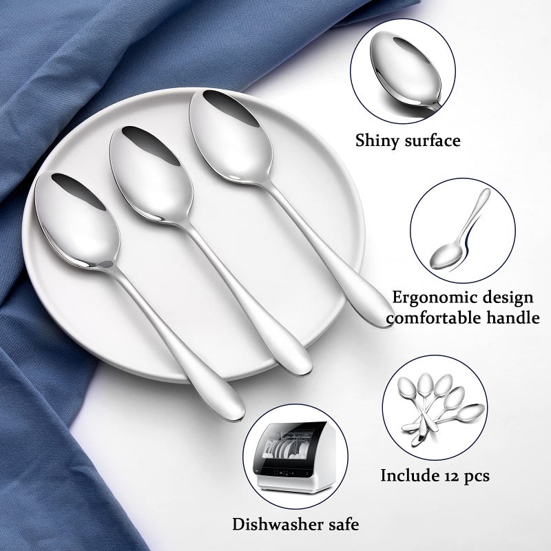 Aebeky 12-Piece Stainless Steel Dinner Spoon Large Tablespoons 8-Inches (12-Piece) - Image 3