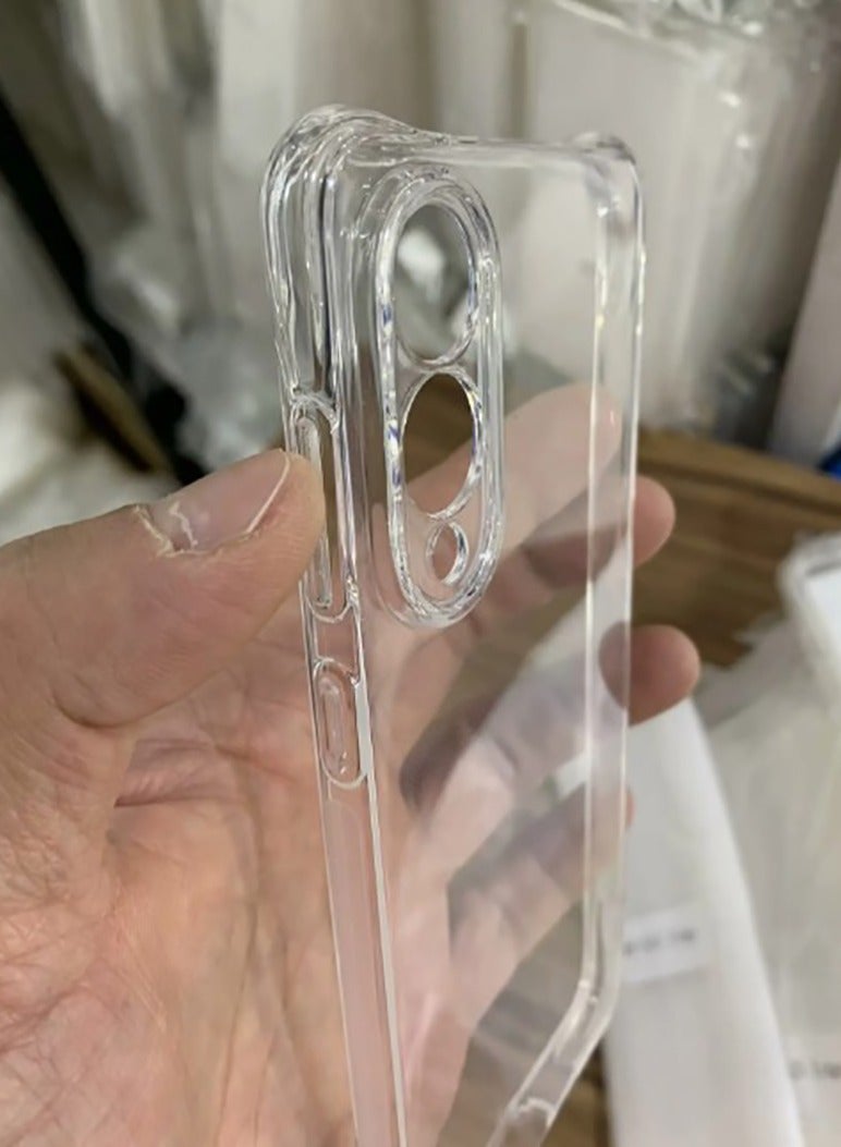 Case for S25 Edge Clear TPU Four Airbag Protection Cover Transparent Soft Silicone