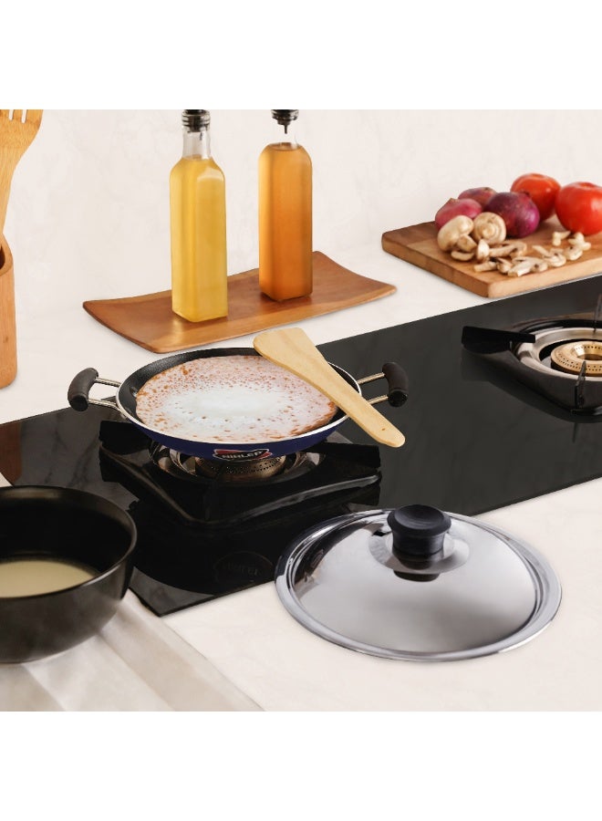 NIRLEP NutriHealth 21cm Appam Chatty With Lid | Patented Silver Ion Coating, Sturdy Handles, PFOA Free, 5 Layered Coating I To Make Appams, Idiyappams & Sauté Vegetables | Chetty/Chatti/Chetti - Image 4
