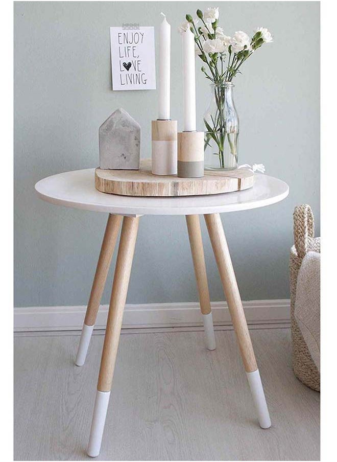 Furniture Factory Side Table-White&Beige M0641  - Image 1