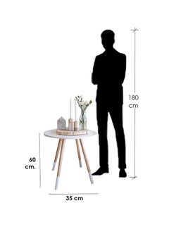Furniture Factory Side Table-White&Beige M0641  - Image 3