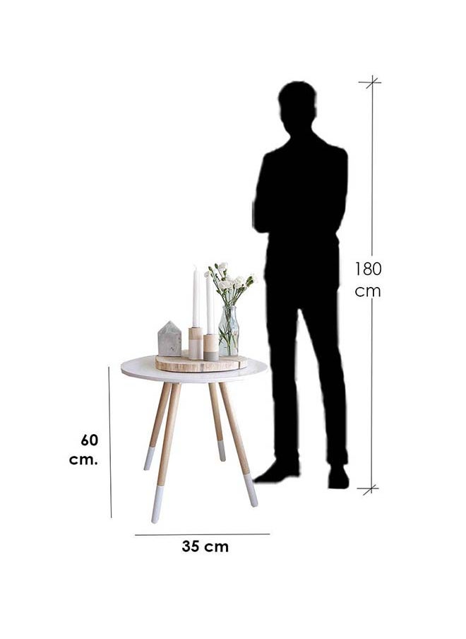 Furniture Factory Side Table-White&Beige M0641  - Image 3
