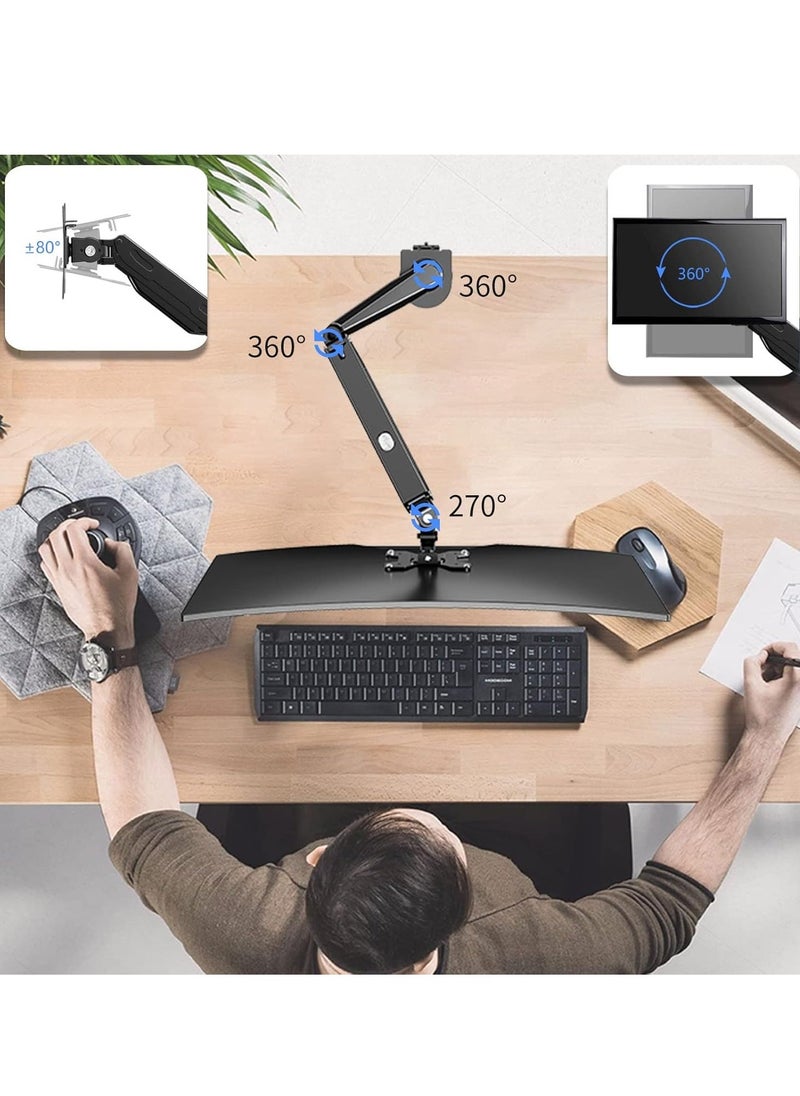 JAJEEK 17-27 Inch LCD Monitor Stand with Gas Spring – Height Adjustable, 360° Rotatable Swivel Monitor Arm, VESA 75x75/100x100mm Compatibility – Ergonomic Desk Mount for Home or Office – Flexible, Sturdy, and Space-Saving  - Image 3