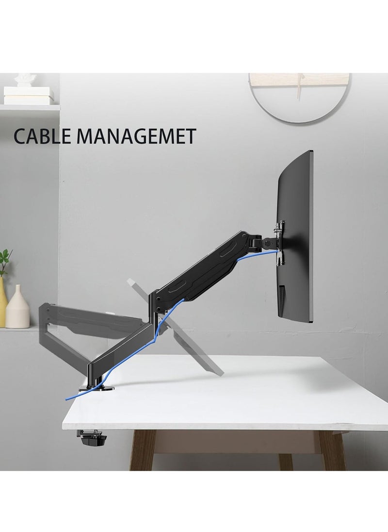 JAJEEK 17-27 Inch LCD Monitor Stand with Gas Spring – Height Adjustable, 360° Rotatable Swivel Monitor Arm, VESA 75x75/100x100mm Compatibility – Ergonomic Desk Mount for Home or Office – Flexible, Sturdy, and Space-Saving  - Image 4