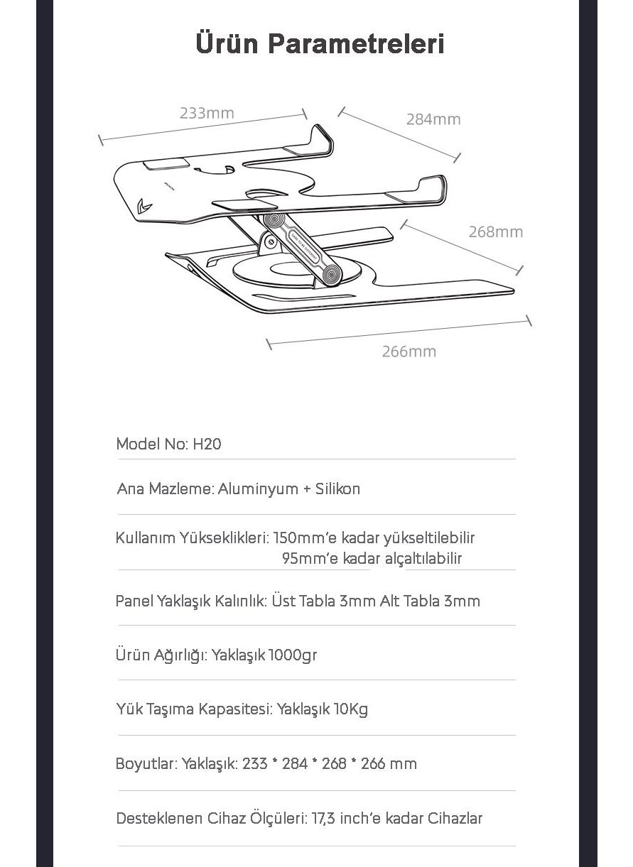 MC-H20-1 Aluminum 360° ROTATING, Folding, Height and Angle Adjustable Laptop, Notebook, Tablet Stand (Silver) - pzsku/Z60C4CACB14F3AB602F0FZ/45/_/1730521105/97045385-f6c1-4947-9fc5-70e7526d7dd1