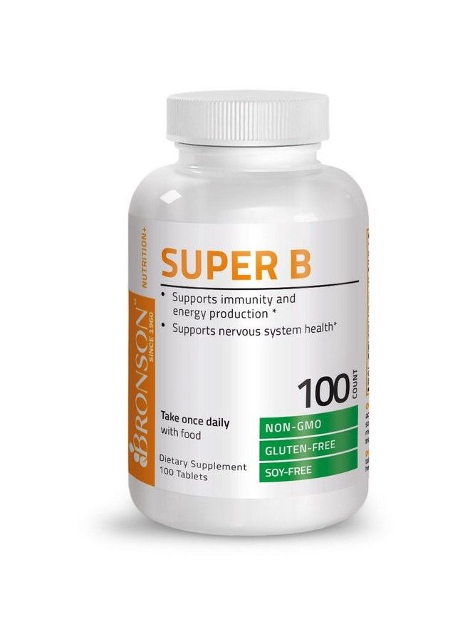 Bronson - Vitamin B Complex (Vitamin B1 B2 B3 B6 B9 Folic Acid B12) 100 Tablets - Image 1