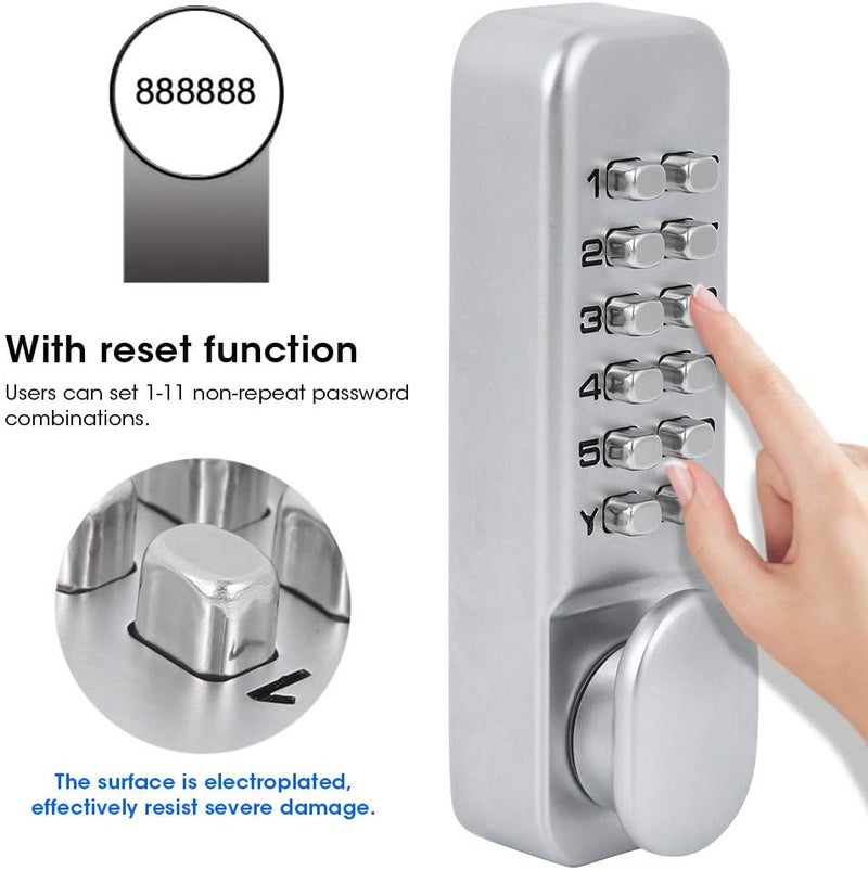 klarako Digital Mechanical Password Door Lock, Left & Right Swing Door Password Lock 1-11 Digit Combination Door Latch for Kitchen Balcony Push Button Keypad - Image 4