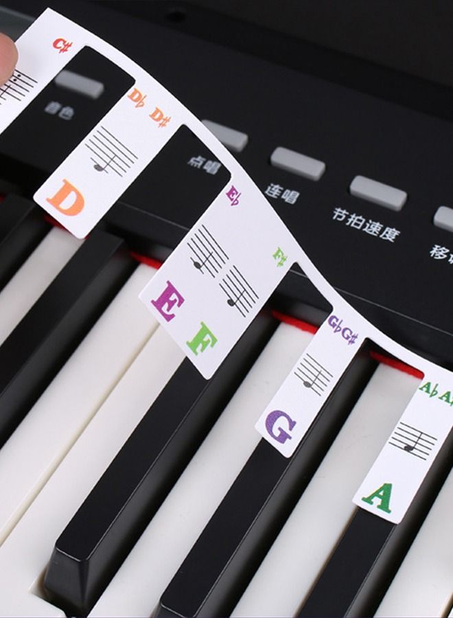 Generic Piano Keyboard Stickers Rake Key Labels Removable for Beginners kids (88 Keys) - Image 1