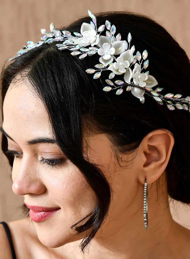 FEYA Hair Accessories For Women's & Girls For Wedding - Artificial Flowers & Pearl Style Side Juda Bun Accessories - Floral Bridal Brooch & Hair Pins - Hairstyle Decoration Bride Clips - Image 1