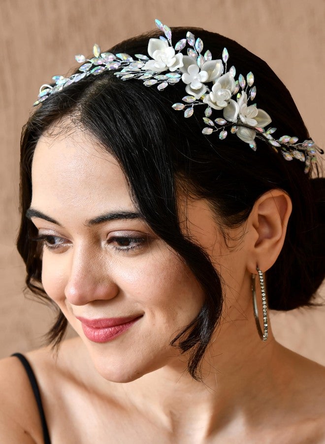 FEYA Hair Accessories For Women's & Girls For Wedding - Artificial Flowers & Pearl Style Side Juda Bun Accessories - Floral Bridal Brooch & Hair Pins - Hairstyle Decoration Bride Clips - Image 2