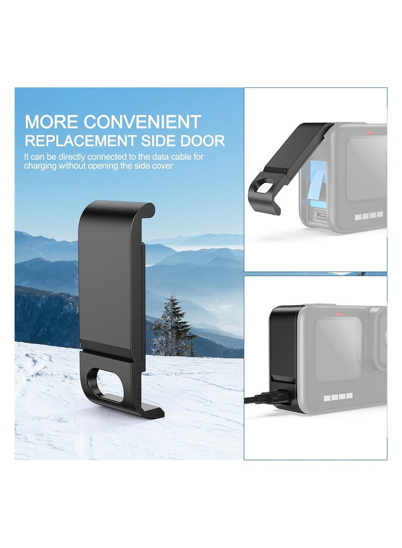 GoPro Hero 10 Black Tempered Glass Screen Protector and Silicone Sleeve with Lanyard Replacement Side Door  - Image 5