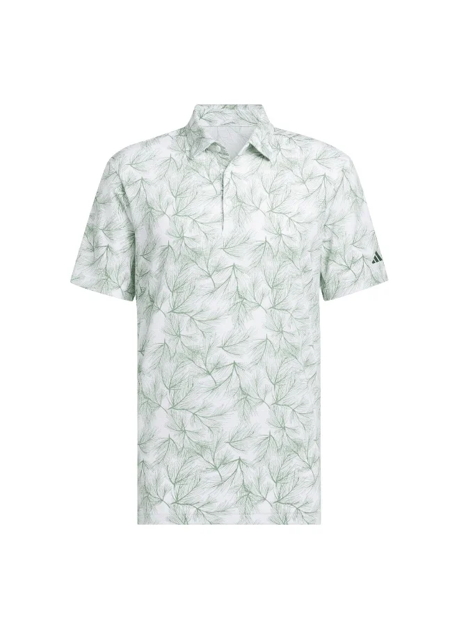Adidas Adidas Ult365 Pine Prt White Golf Polo Shirts For Men S