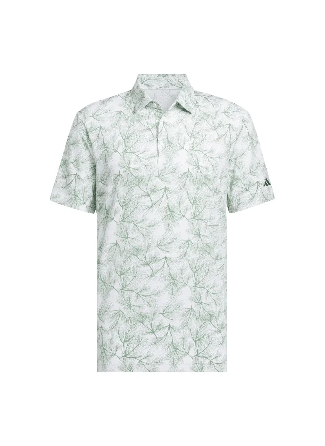 Adidas Adidas Ult365 Pine Prt White Golf Polo Shirts For Men S