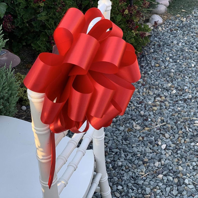 Gift Wrap Etc. Large Red Ribbon Pull Bows - 9" Wide, Set of 6, Christmas, Wrapping, Wreath, Fundraiser, Decoration, Office, Big Gift Bows, Gift Basket, Valentine's Day, President's Day, Memorial Day. 4th ofJuly - Image 5