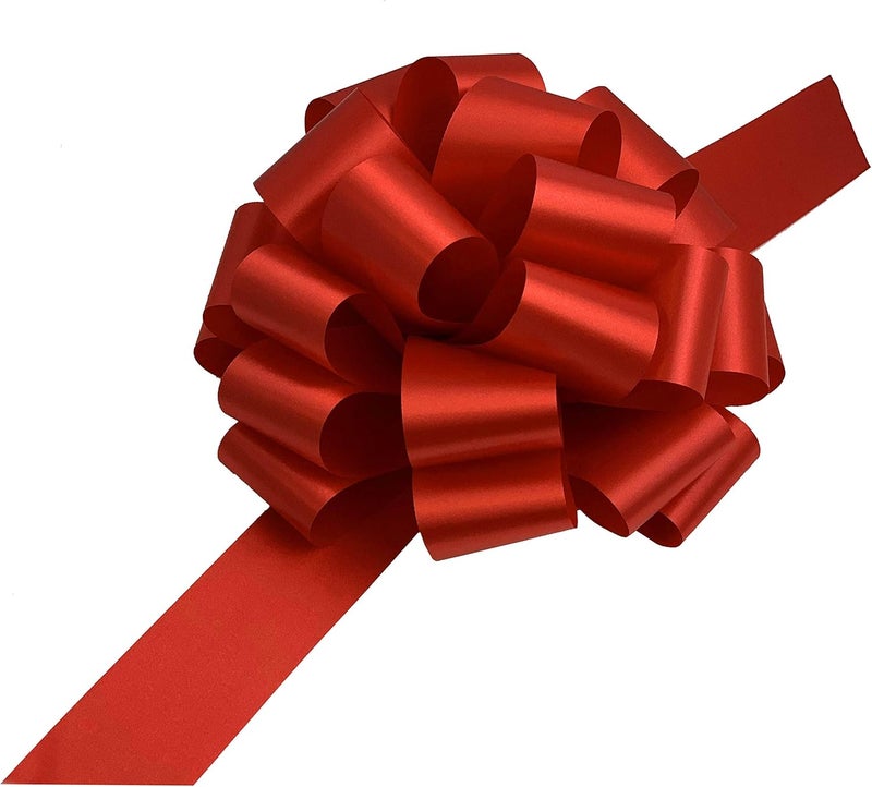 Gift Wrap Etc. Large Red Ribbon Pull Bows - 9" Wide, Set of 6, Christmas, Wrapping, Wreath, Fundraiser, Decoration, Office, Big Gift Bows, Gift Basket, Valentine's Day, President's Day, Memorial Day. 4th ofJuly - Image 1