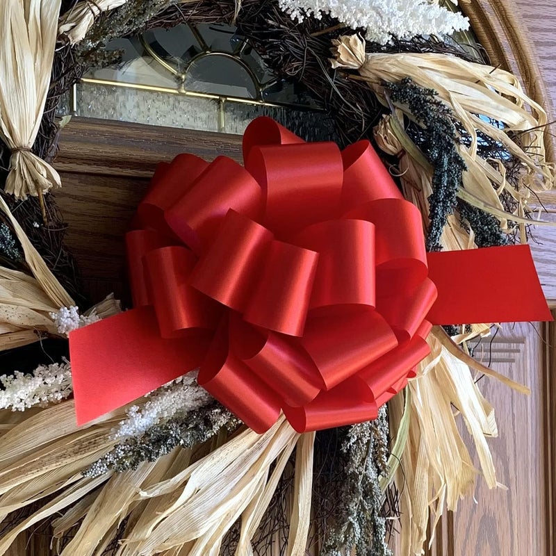 Gift Wrap Etc. Large Red Ribbon Pull Bows - 9" Wide, Set of 6, Christmas, Wrapping, Wreath, Fundraiser, Decoration, Office, Big Gift Bows, Gift Basket, Valentine's Day, President's Day, Memorial Day. 4th ofJuly - Image 4
