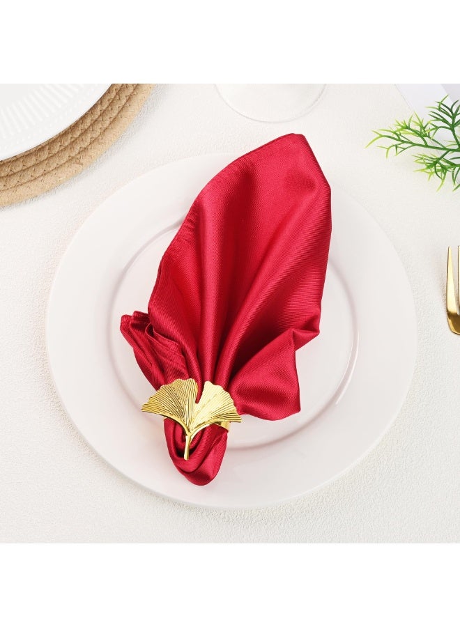6 Pieces Ginkgo Biloba Napkin Ring Napkin Clasp Table Setting Decoration for Dinner Party Wedding - Image 2
